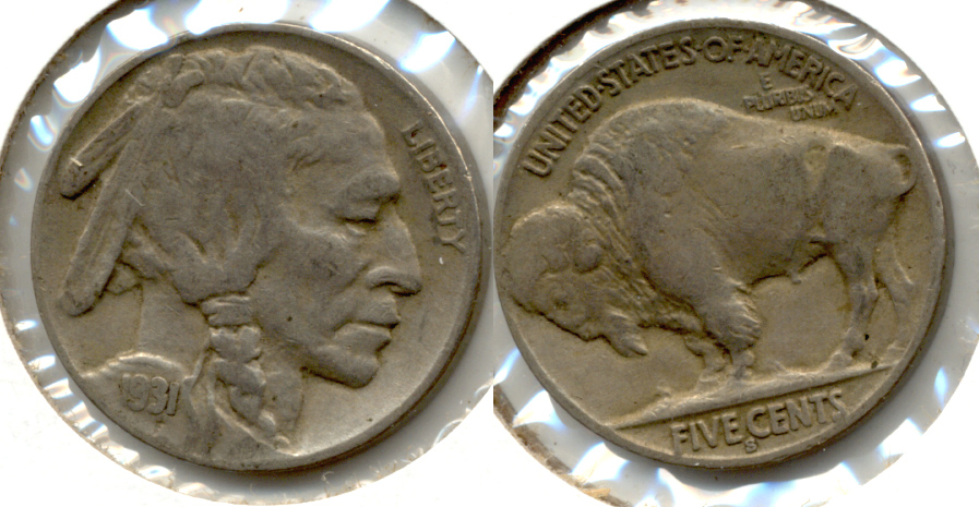 1931-S Buffalo Nickel Fine-12 e