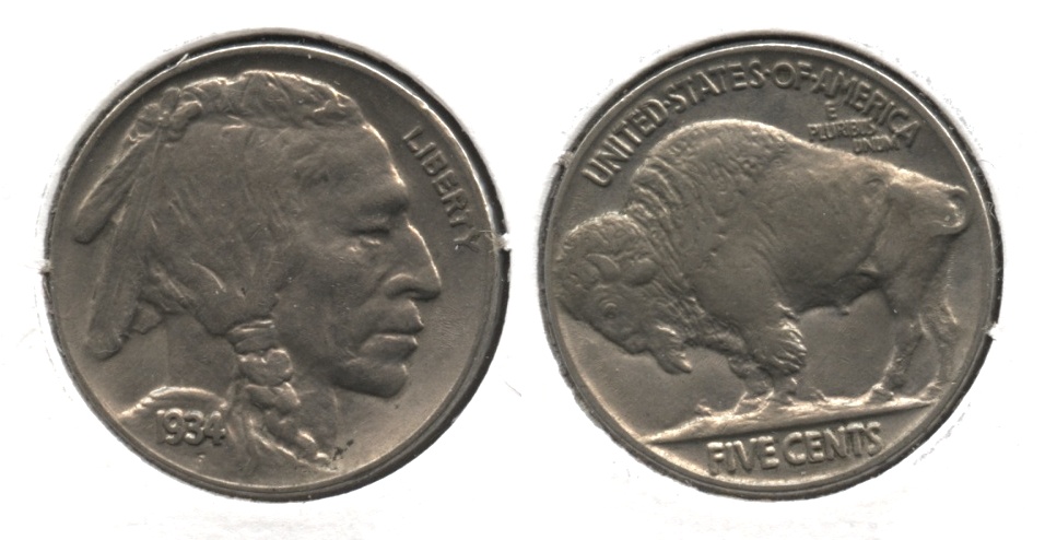 1934 Buffalo Nickel AU-50 #f