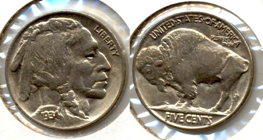 1934 Buffalo Nickel AU-53