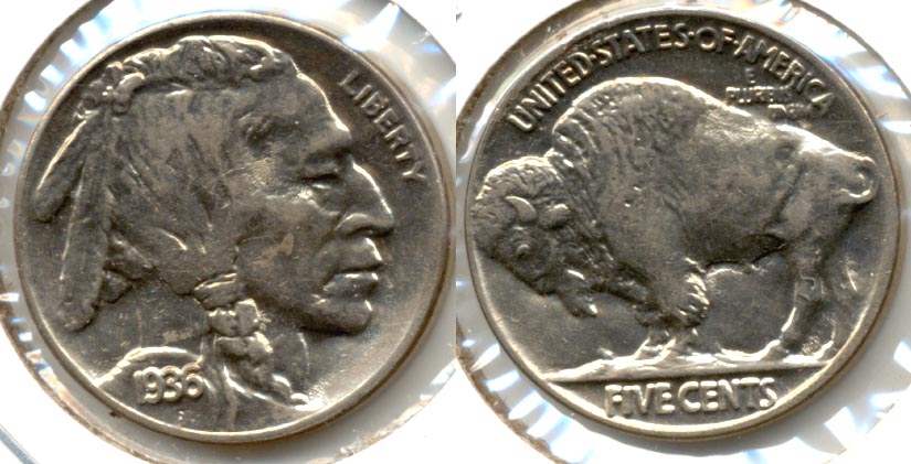 1936 Buffalo Nickel AU-55 b