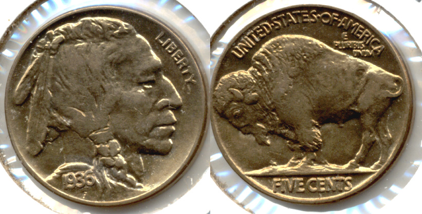 1936 Buffalo Nickel AU-55 f