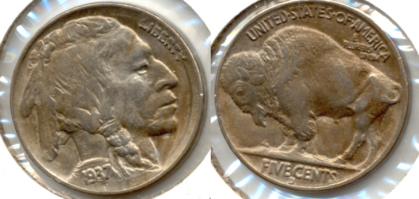 1937-D Buffalo Nickel AU-50 e Obverse Scratch
