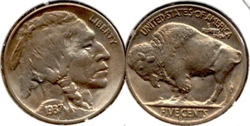 1937-D Buffalo Nickel MS-60 a