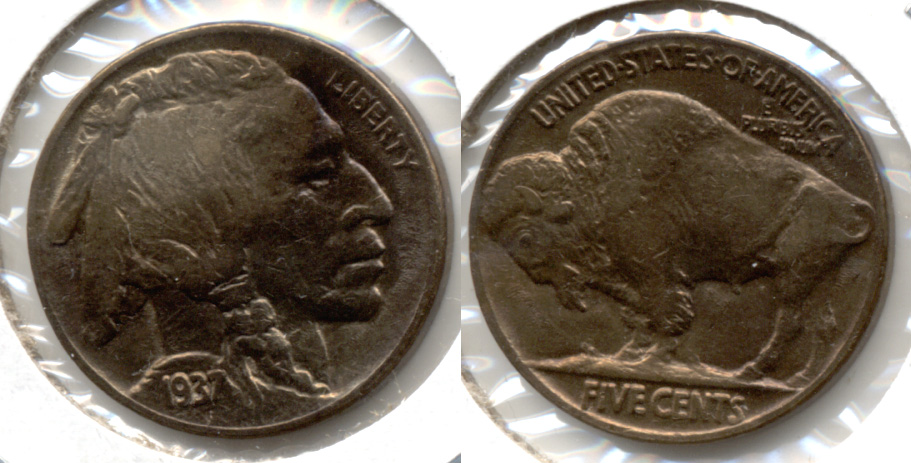 1937 Buffalo Nickel AU-50 al