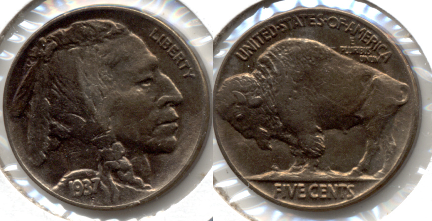 1937 Buffalo Nickel AU-50 as