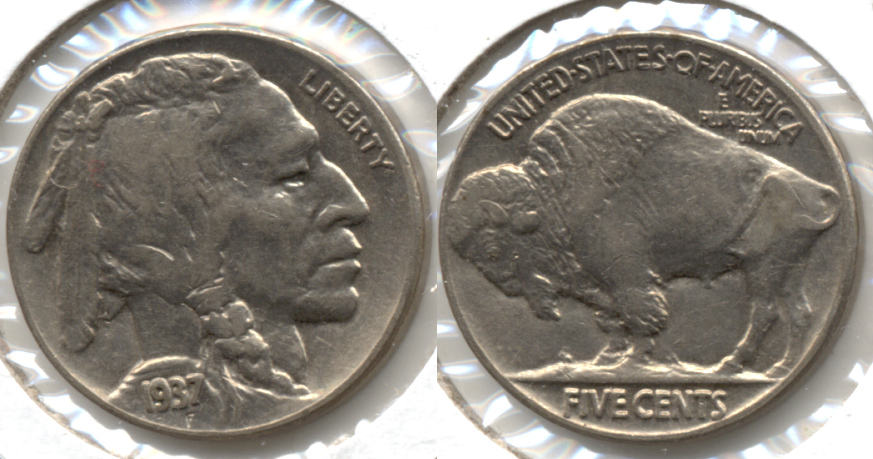 1937 Buffalo Nickel AU-50 at