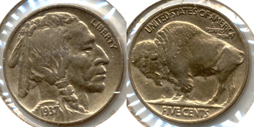 1937 Buffalo Nickel AU-50 n