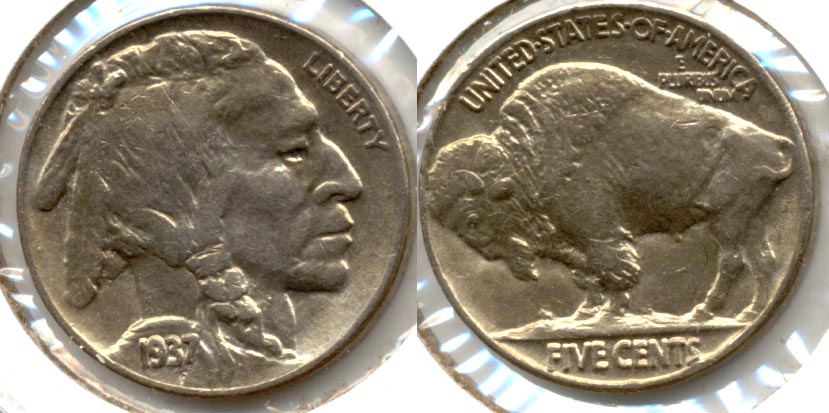 1937 Buffalo Nickel AU-53 a