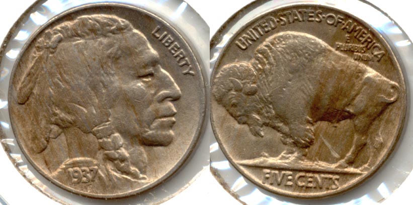 1937 Buffalo Nickel AU-53 b Reverse Scratch