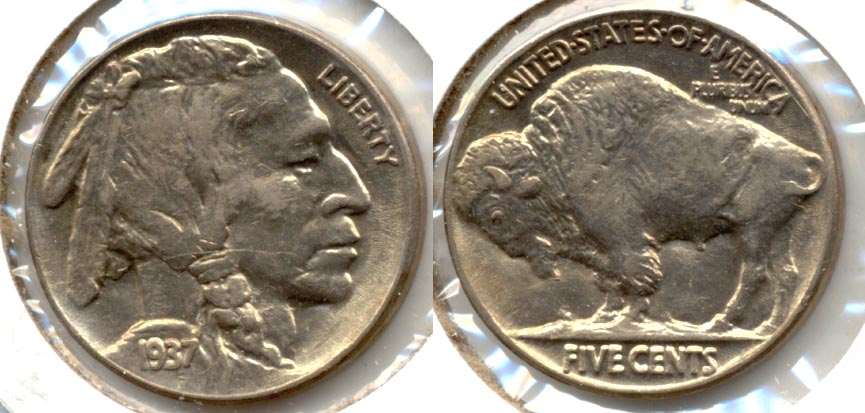 1937 Buffalo Nickel AU-55 d