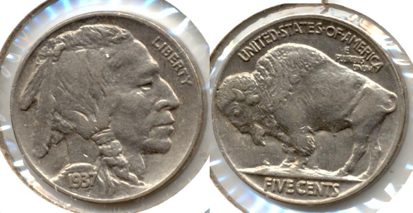 1937 Buffalo Nickel AU-55 f
