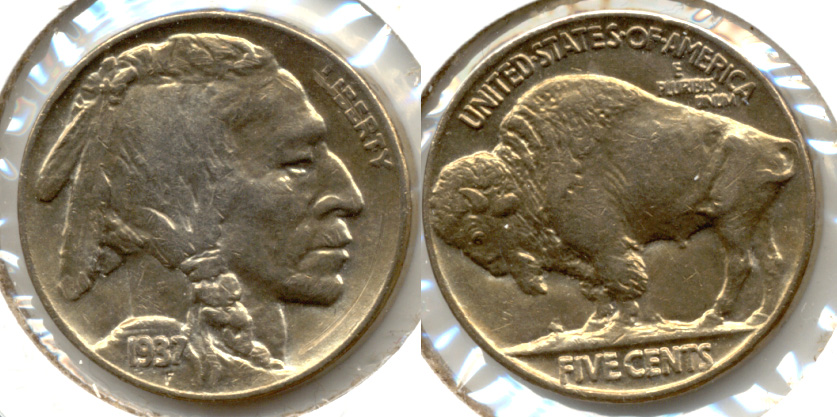 1937 Buffalo Nickel AU-55 t