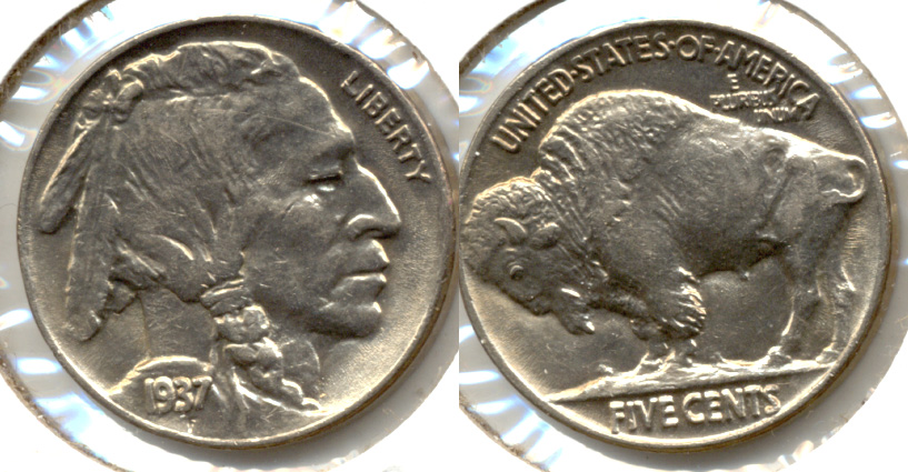 1937 Buffalo Nickel AU-58 a
