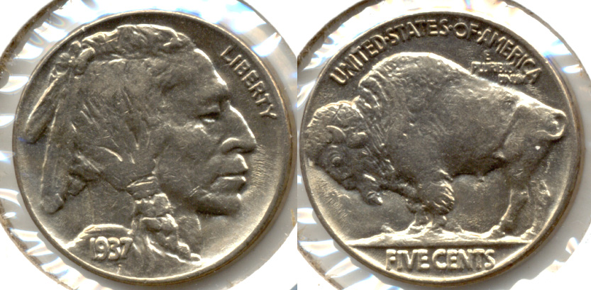 1937 Buffalo Nickel AU-58 d