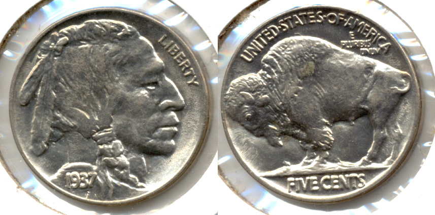 1937 Buffalo Nickel AU-58 h
