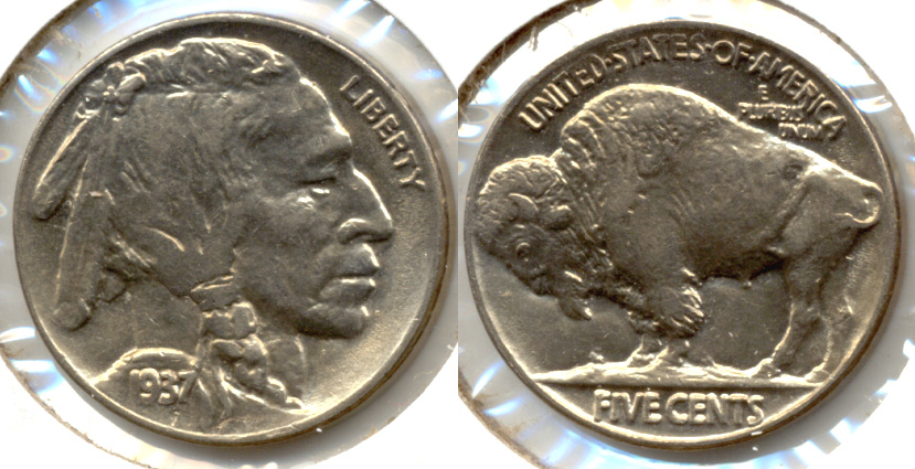 1937 Buffalo Nickel AU-58 j
