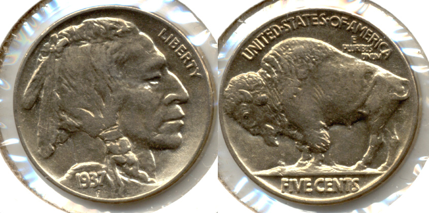 1937 Buffalo Nickel AU-58 l