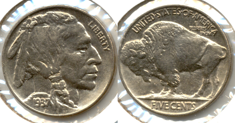 1937 Buffalo Nickel AU-58 n