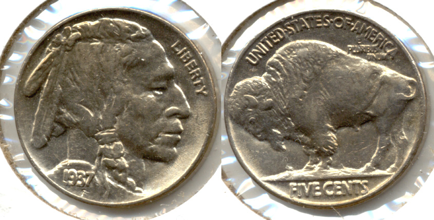 1937 Buffalo Nickel AU-58 r