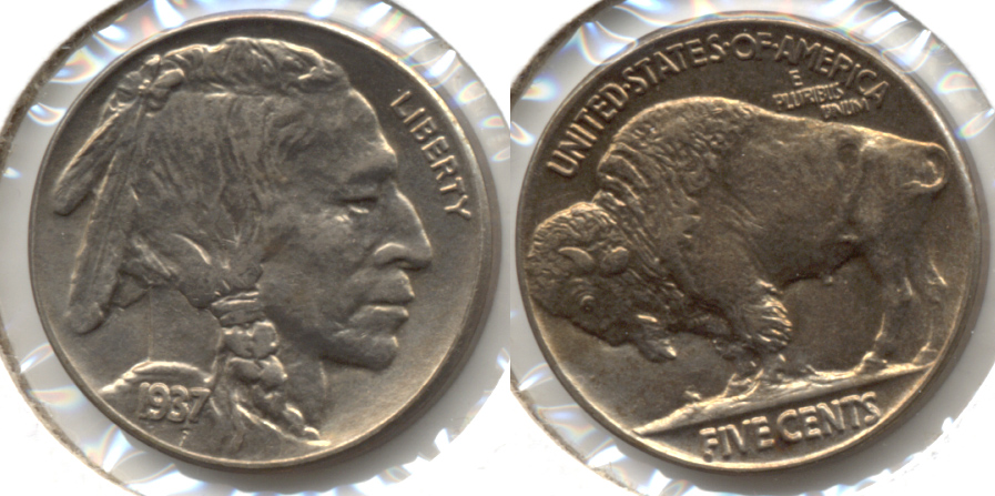 1937 Buffalo Nickel AU-58 w