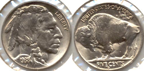 1938-D D Over S Buffalo Nickel MS-64