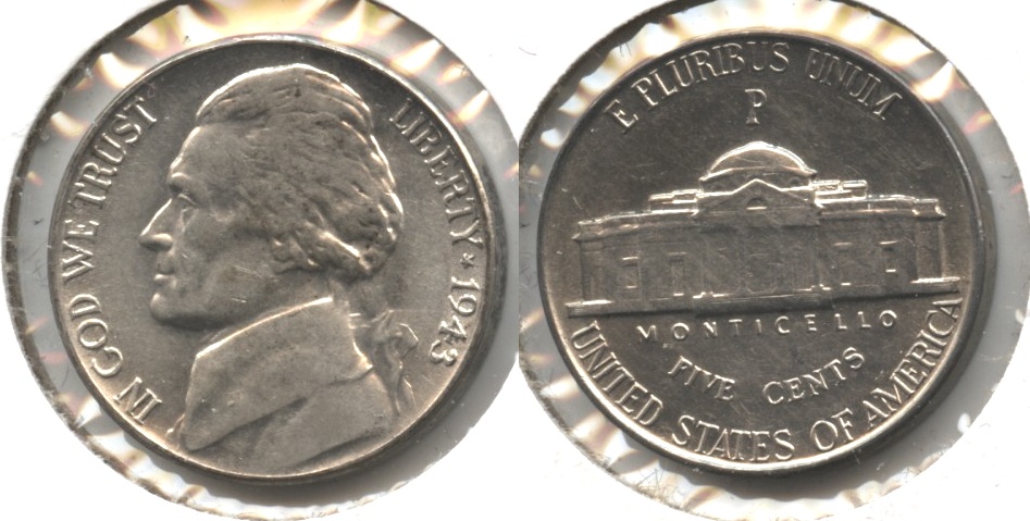 1943-P Jefferson Silver War Nickel AU-50
