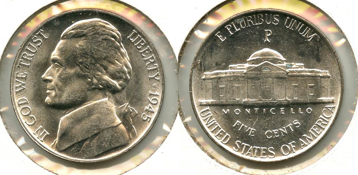 1945-P Jefferson Silver War Nickel Mint State #b