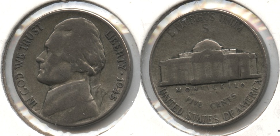 1945-S Jefferson Silver War Nickel VG-8