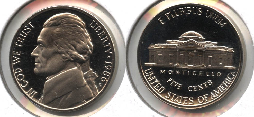 1986-S Jefferson Nickel Proof