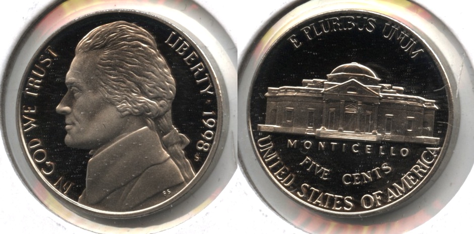 1998-S Jefferson Nickel Proof