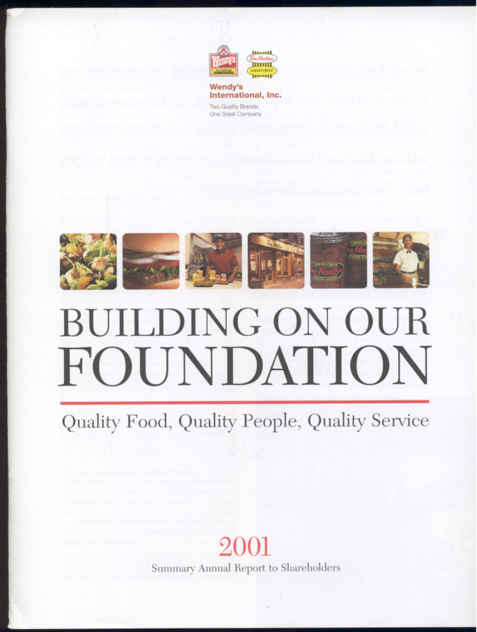 Wendy's International 2001 Annual Report