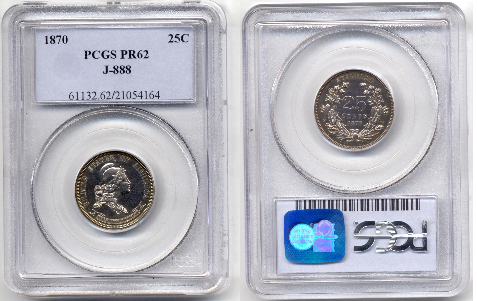 1870 Judd-888 Pattern Quarter PCGS-62