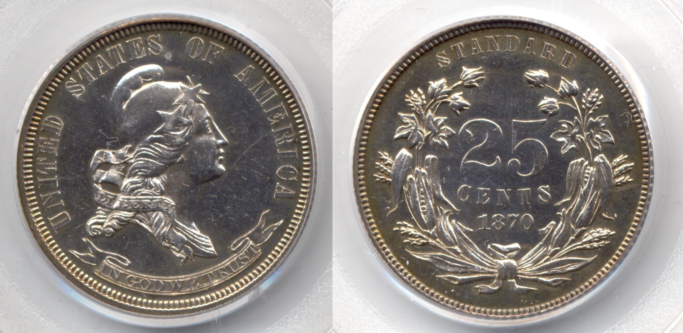 1870 Judd-888 Pattern Quarter PCGS-62