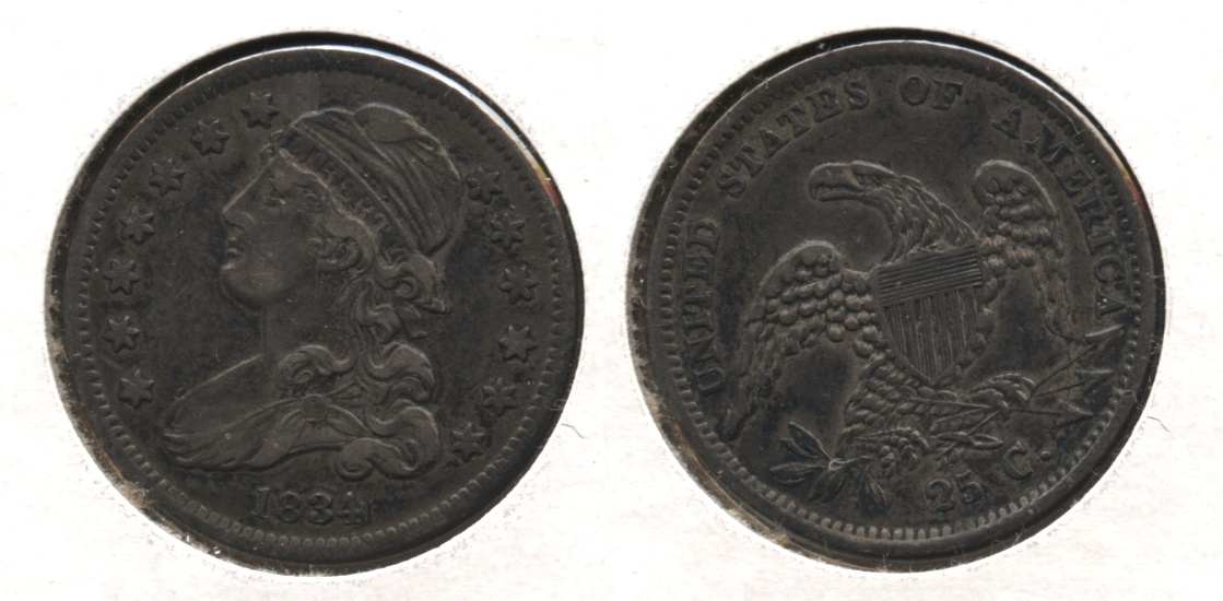 1834 Capped Bust Quarter VF-30