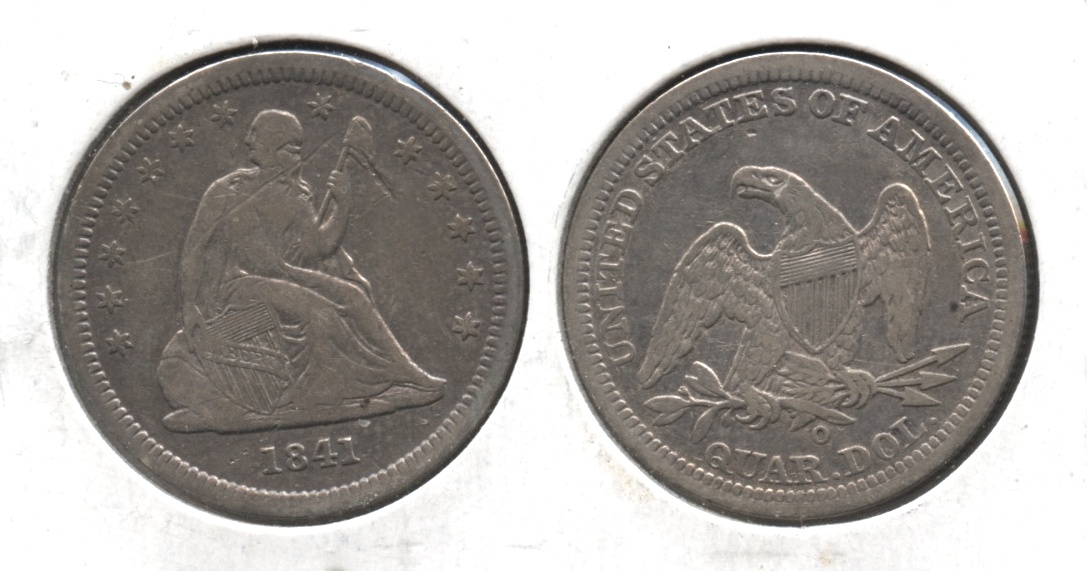 1841-O Seated Liberty Quarter VF-20 Obverse Mark