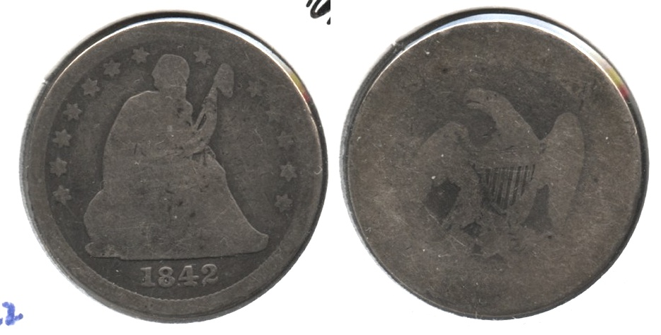 1842-O Seated Liberty Quarter Fair-2