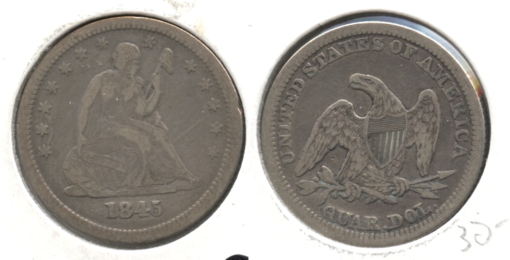 1845 Seated Liberty Quarter VF-20