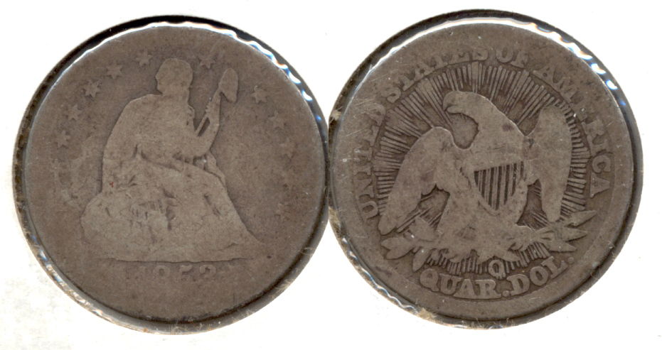 1853-O Seated Liberty Quarter AG-3