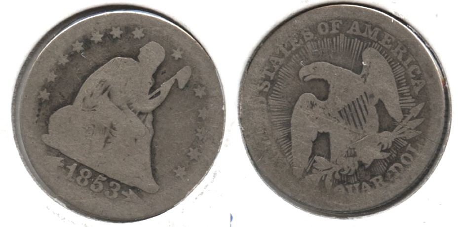 1853 Seated Liberty Quarter AG-3 #f