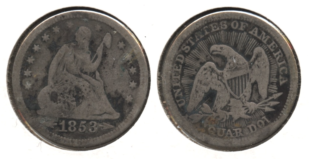 1853 Seated Liberty Quarter AG-3 #g