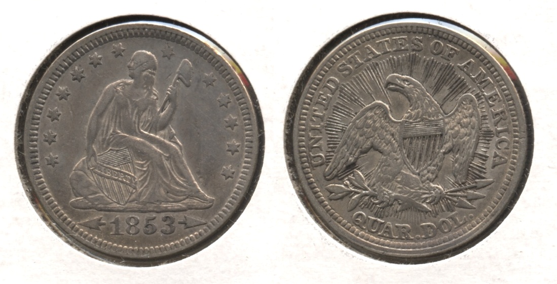1853 Seated Liberty Quarter EF-40 #e