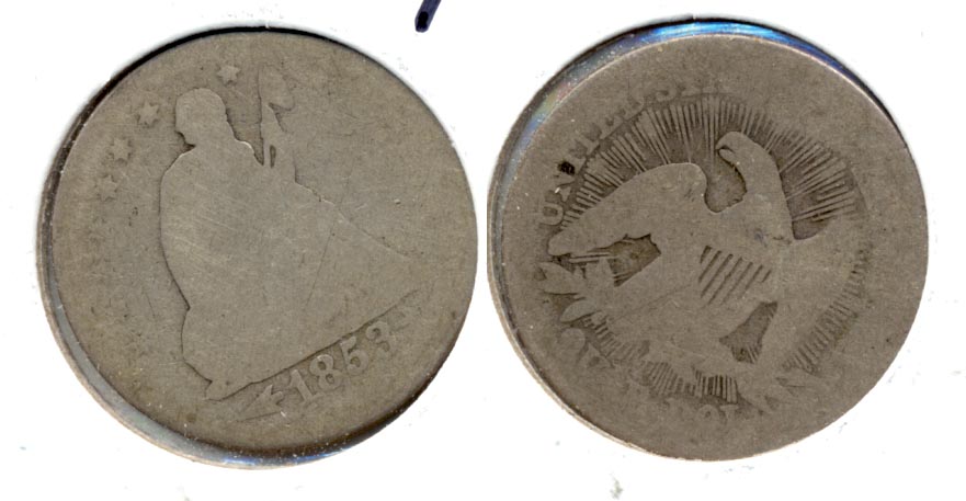 1853 Seated Liberty Quarter Fair-2 c