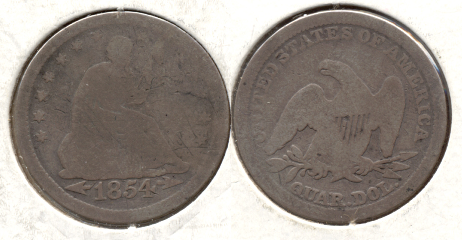 1854 Seated Liberty Quarter AG-3