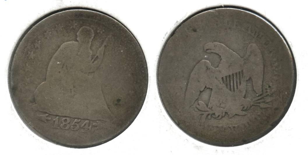 1854 Seated Liberty Quarter AG-3 #b