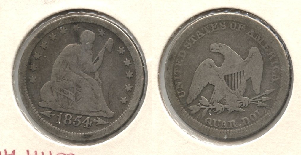 1854 Seated Liberty Quarter Good-4 #a