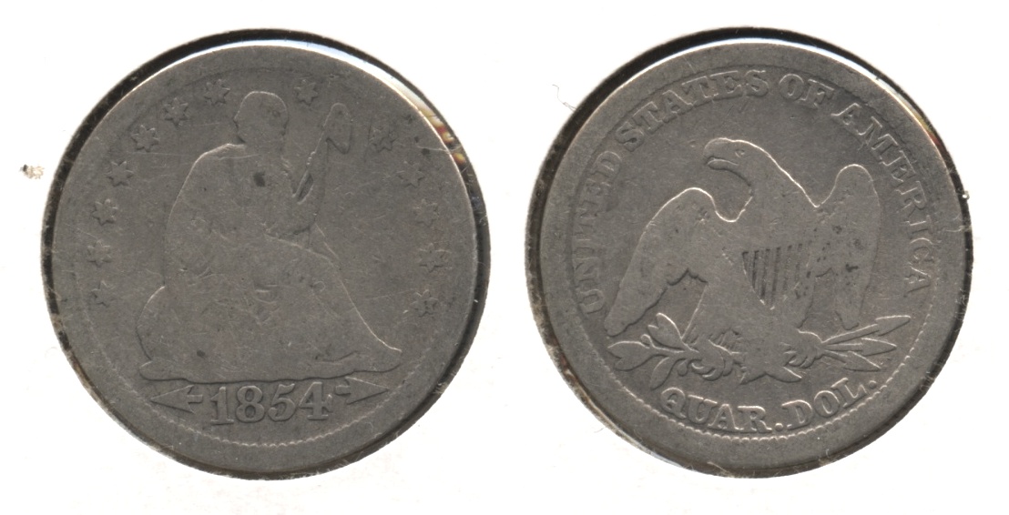 1854 Seated Liberty Quarter Good-4 #b
