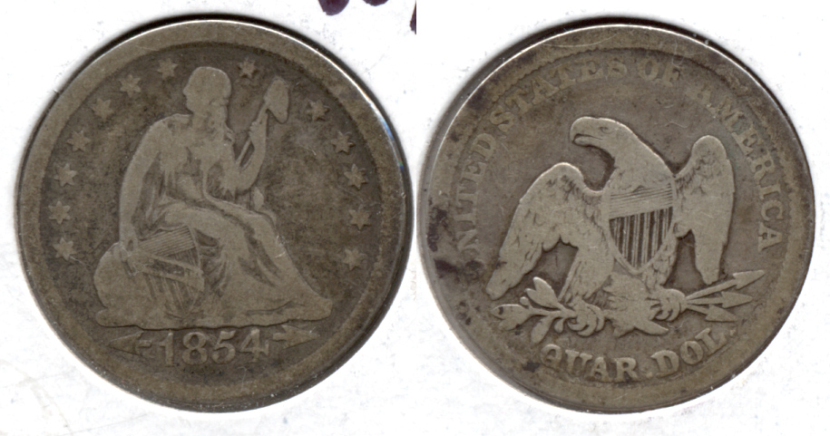 1854 Seated Liberty Quarter Good-6