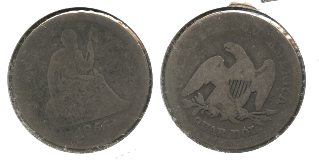 1855 Seated Liberty Quarter AG-3 #d