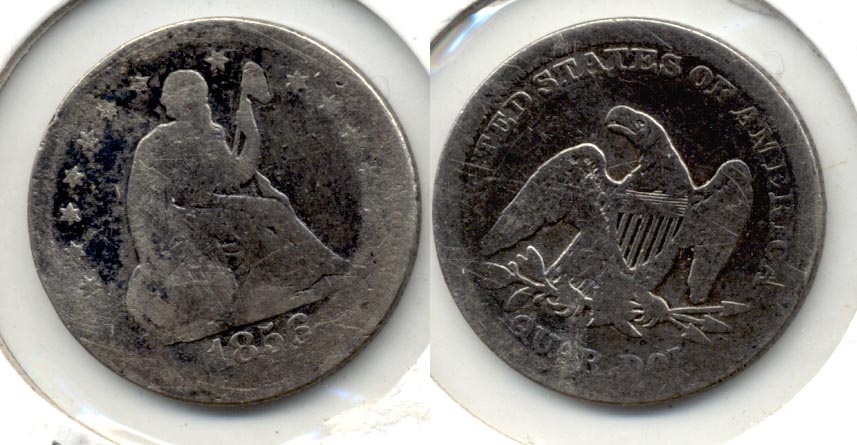 1856 Seated Liberty Quarter AG-3