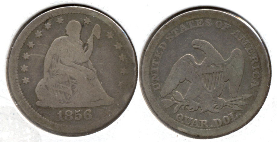 1856 Seated Liberty Quarter Good-4